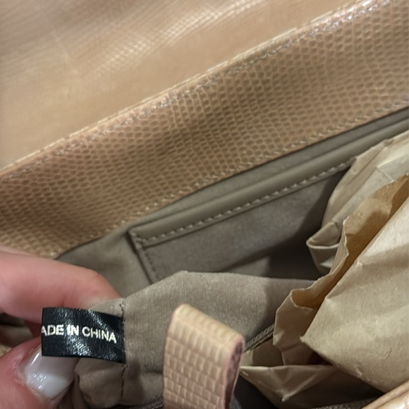 Brahmin Satchel | tan Embossed Leather | Structured Top Handle Bag - Picture 10 of 13